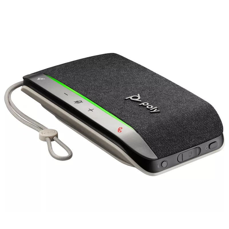 HP Poly Sync 20 USB-A garsiakalbio telefonas, asmeniniam kompiuteriui, sidabrinis, 0,715 m, IP64, Windows 10, Windows 11, MacOS