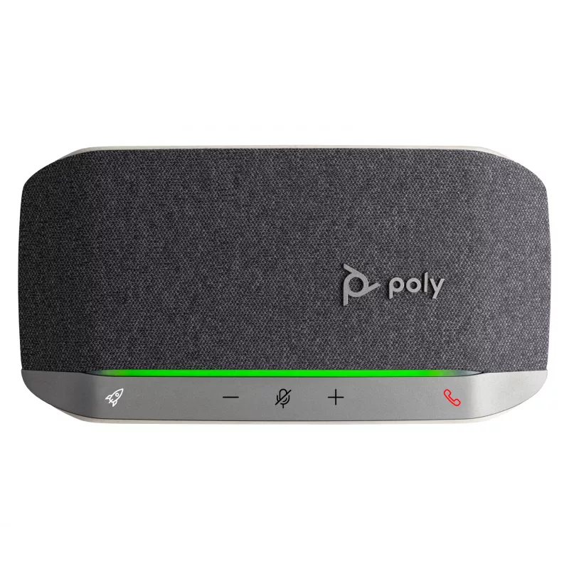 HP Poly Sync 20 USB-A garsiakalbio telefonas, asmeniniam kompiuteriui, sidabrinis, 0,715 m, IP64, Windows 10, Windows 11, MacOS