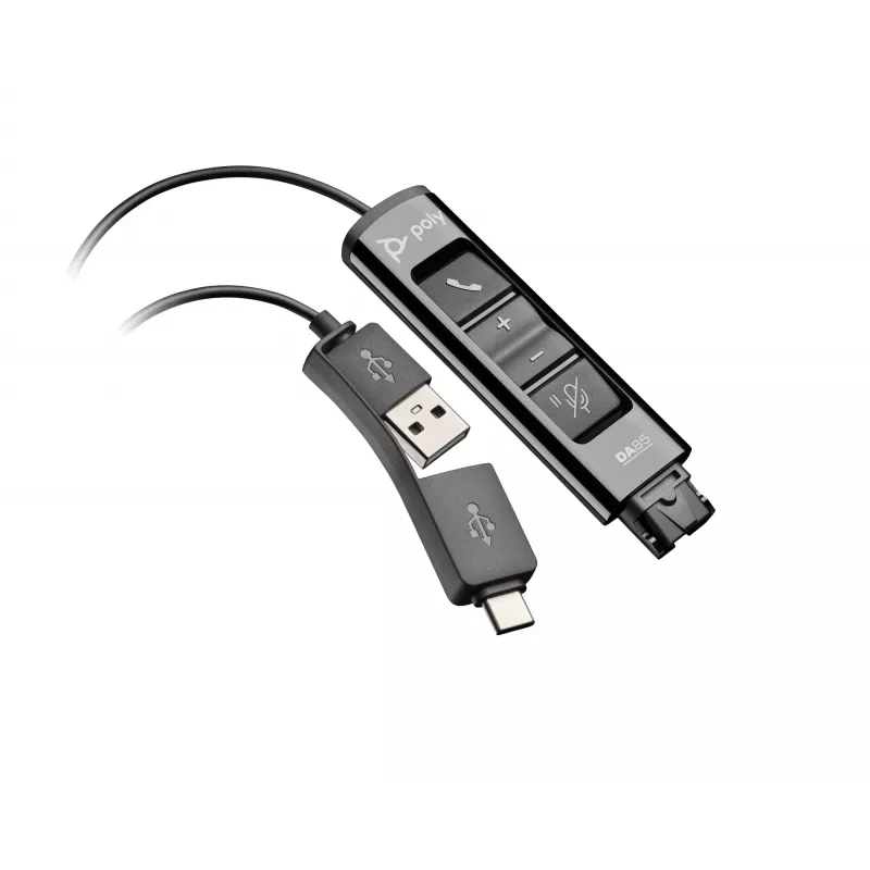 HP Poly DA85 USB į QD juodas adapteris TAA