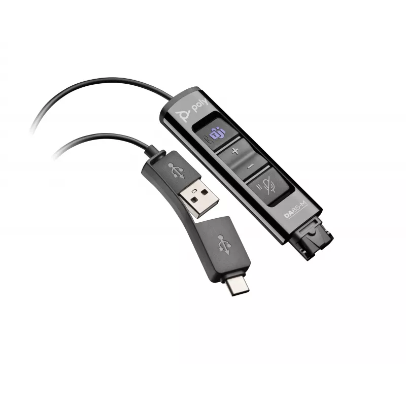 HP Poly DA85-M USB į QD juodas adapteris TAA