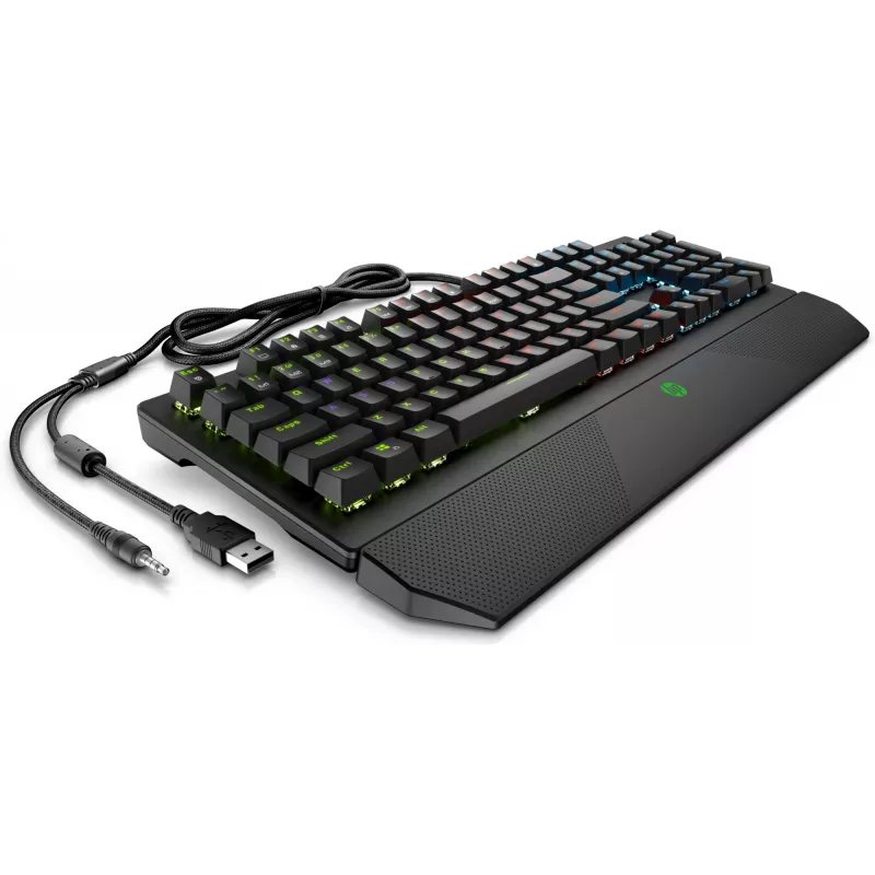 HP Pavilion Gaming klaviatūra 800, pilno dydžio (100 %), laidinė, USB, mechaninė, juoda