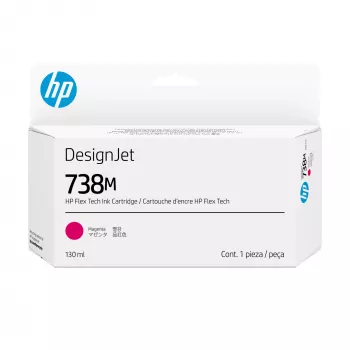 HP 738M 130 ml purpurinis DesignJet rašalo kasetė su spausdinimo galvute, terminis rašalinis spausdinimas