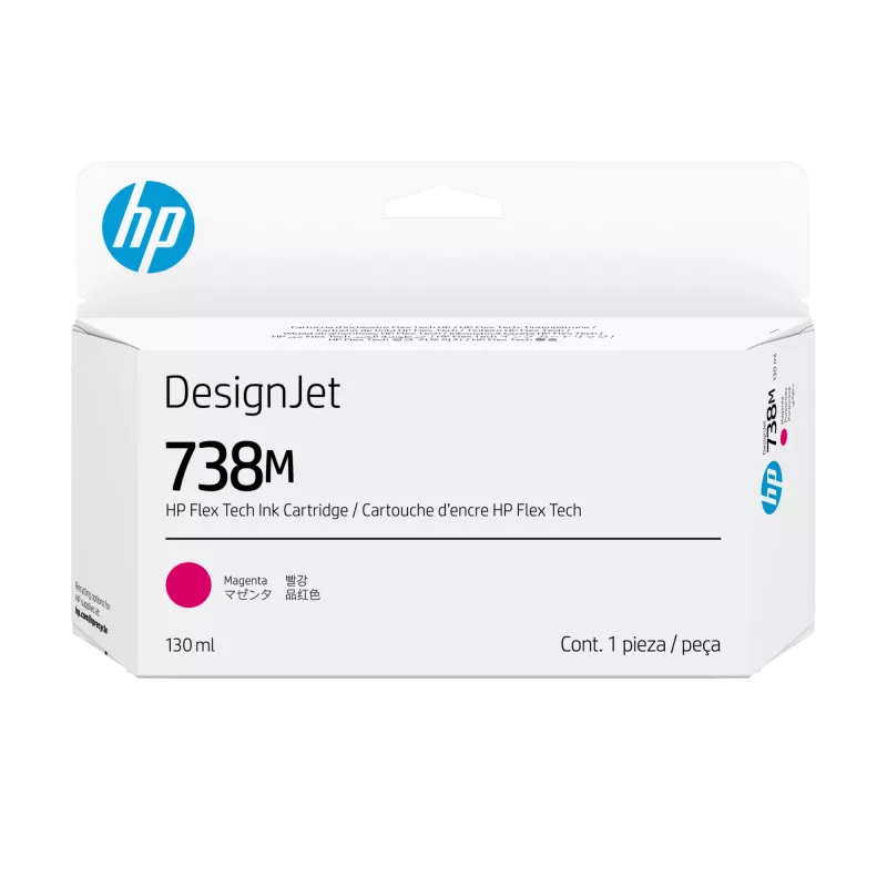HP 738M 130 ml purpurinis DesignJet rašalo kasetė su spausdinimo galvute, terminis rašalinis spausdinimas