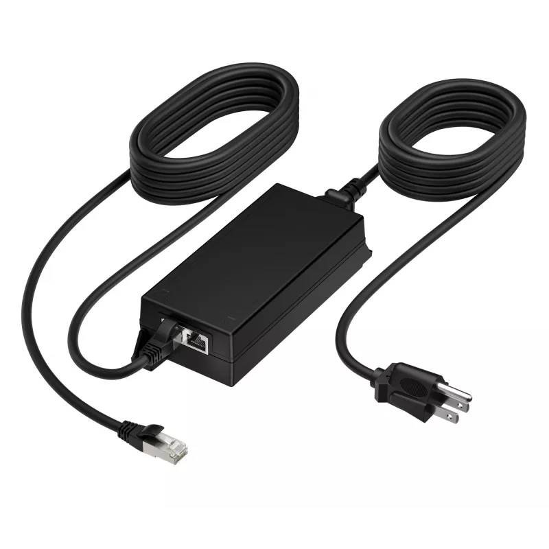 HP Poly PoE++ 65W 2.5G adapteris su 3,66 m CAT6A kabeliu ir maitinimo laidu