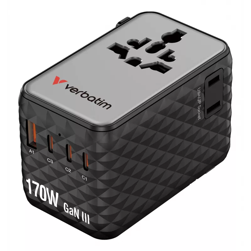 Verbatim Charge 'n' Travel 170W Universal Travel Adapter Juoda