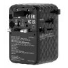 Verbatim Charge 'n' Travel 100W Universal Travel Adapter su ištraukiamu kabeliu, juodas