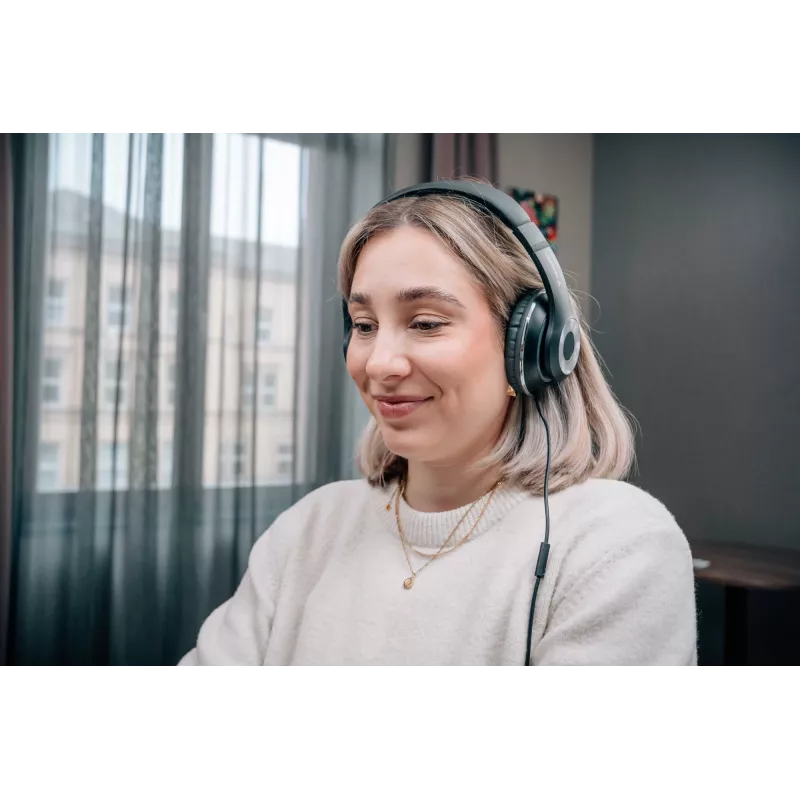 Verbatim TruSound USB-C ausinės, laidinės, muzikai / kasdienai, 20 - 20000 Hz, 200,9 g, ant galvos dedamos, juodos