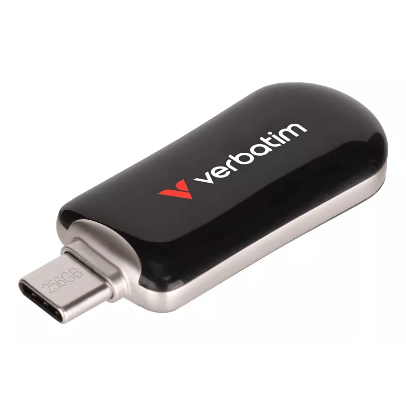 Verbatim Plectra USB-C atmintinė juoda 256GB, 256 GB, USB Type-C, 3.2 Gen 1 (3.1 Gen 1), 100 MB/s, be dangtelio, juoda