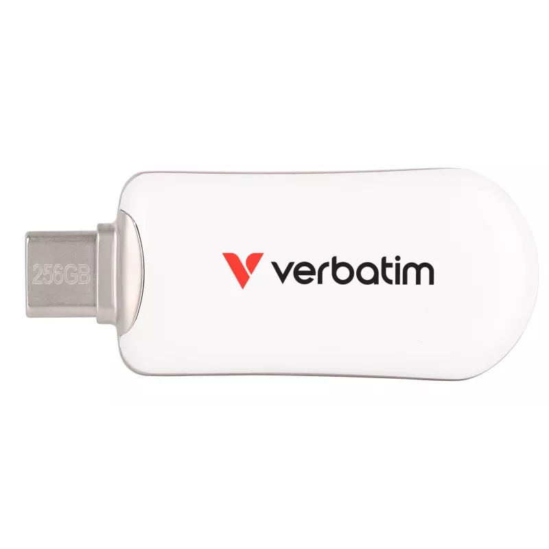 Verbatim Plectra USB-C Flash Drive White 256GB, 256 GB, USB Type-C, 3.2 Gen 1 (3.1 Gen 1), 100 MB/s, Capless, White