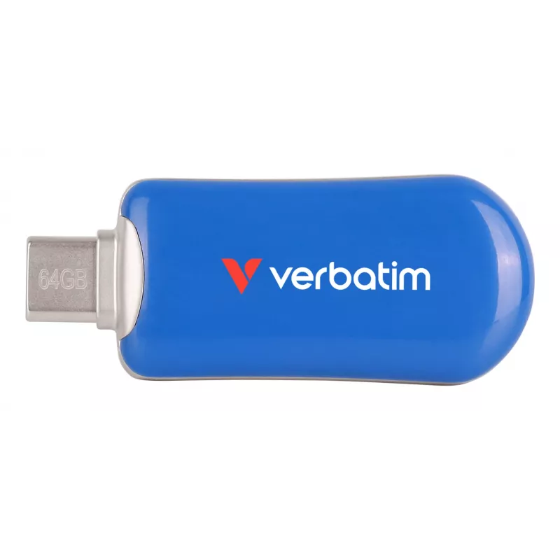 Verbatim Plectra USB-C Flash Drive Mėlynas 64GB, 64 GB, USB Type-C, 3.2 Gen 1 (3.1 Gen 1), 100 MB/s, Be dangtelio, Mėlyna