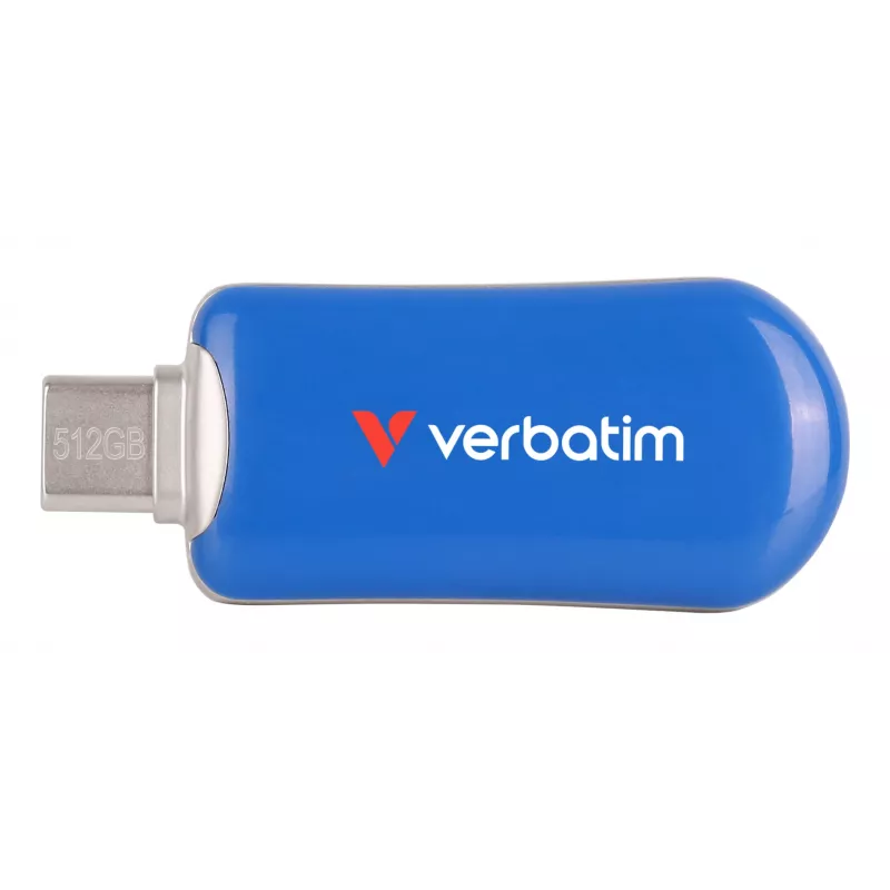 Verbatim Plectra USB-C Flash Drive Blue 512GB, 512 GB, USB Type-C, 3.2 Gen 1 (3.1 Gen 1), 100 MB/s, Capless, Blue