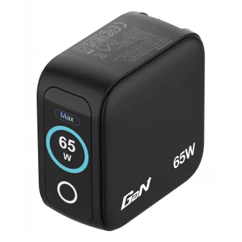 Verbatim Mini GaN įkroviklis 65 W su ekranu, skirtas naudoti patalpose, AC, 20 V, juodas
