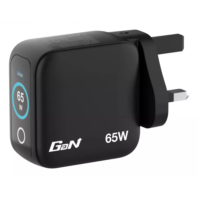 Verbatim Mini GaN įkroviklis 65 W su ekranu, skirtas naudoti patalpose, AC, 20 V, juodas