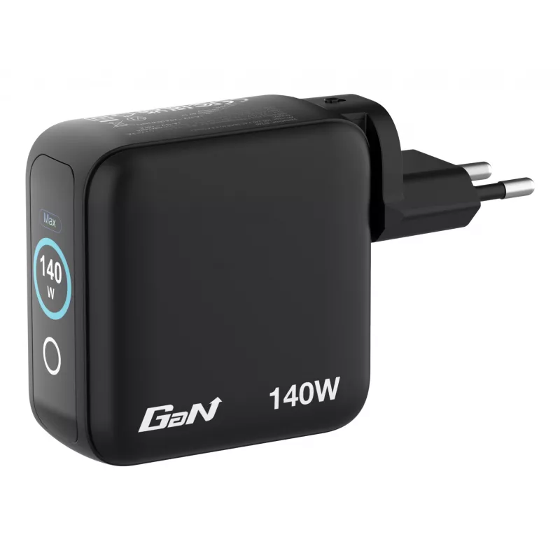 Verbatim Mini GaN Charger 140W su Display, Indoor, AC, 28 V, Juoda