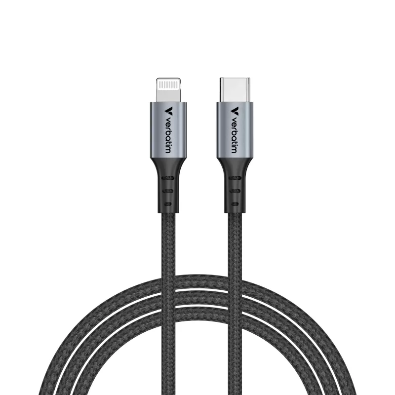 Verbatim Sync & Charge laidas USB-C į Lightning 120 cm, 1.2 m, Lightning, USB C, vyriška, vyriška, juoda