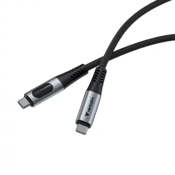 Verbatim Sync & Charge USB C į USB C 100 W ekranas 120 cm, 1,2 m, USB C, USB C, USB 2.0, 0,48 Gbit/s, juoda