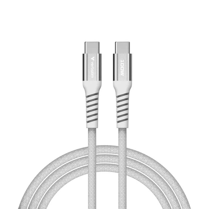 Verbatim Sync & Charge magnetinis laidas - 100W USB-C į USB-C 120 cm pilkas
