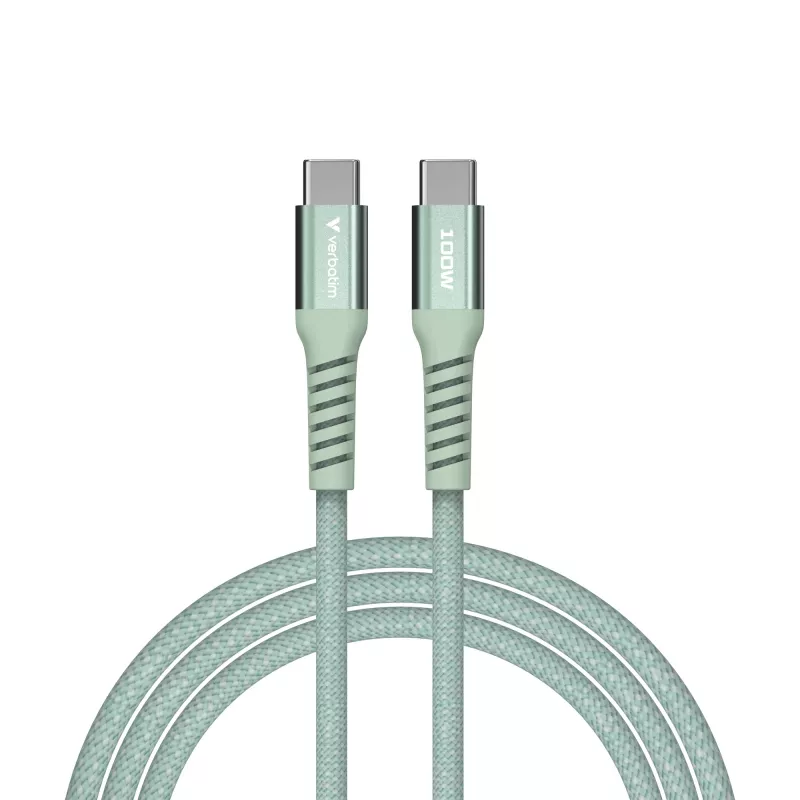 Verbatim Sync & Charge magnetinis laidas – 100 W USB-C į USB-C 120 cm žalias