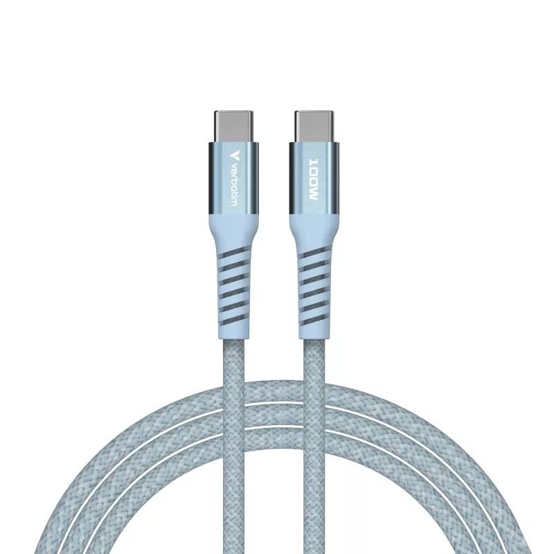 Verbatim Sync & Charge Magnetinis Laidas - 100W USB-C į USB-C 120 cm Mėlynas