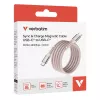 Verbatim Sync & Charge magnetinis laidas - 100 W USB-C į USB-C 120 cm rožinis