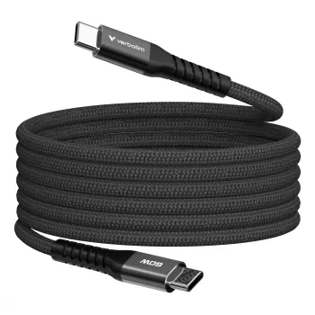 Verbatim Sync & Charge Magnetinis Laidas - 60W USB-C į USB-C 120 cm Juodas