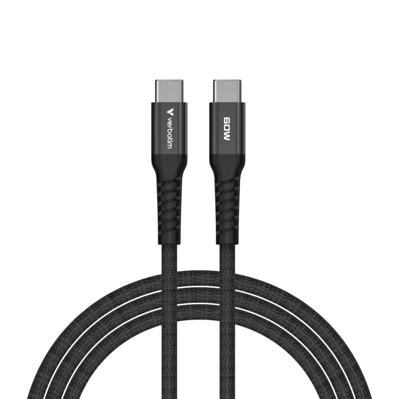 Verbatim Sync & Charge Magnetinis Laidas - 60W USB-C į USB-C 120 cm Juodas