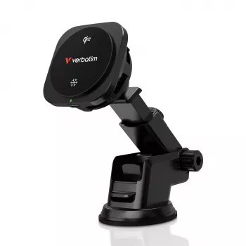 Verbatim Charge 'n' Drive Qi2 magnetinis belaidis automobilinis kroviklis, automobilinis, USB, belaidis įkrovimas, 1 m, juodas