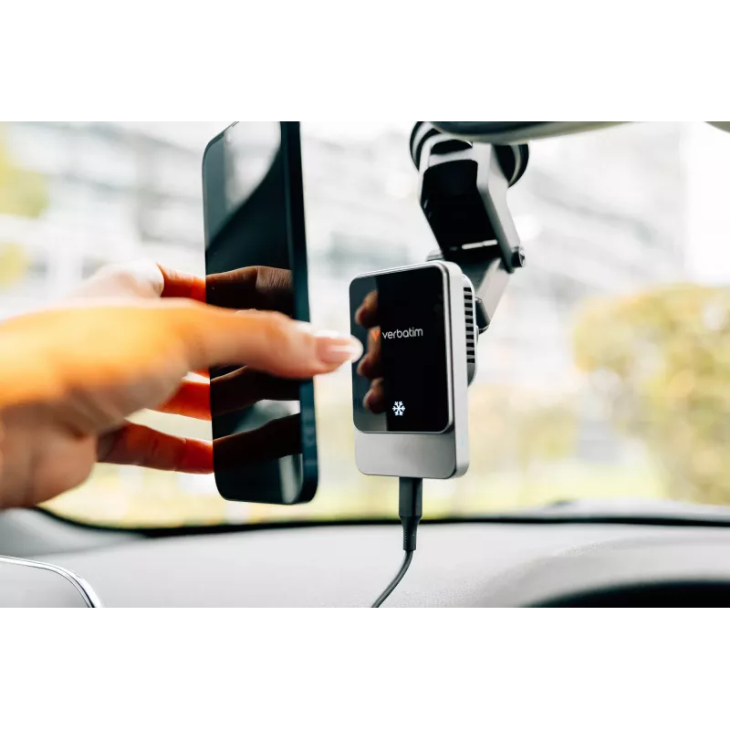Verbatim Charge 'n' Drive magnetinis belaidis automobilinis įkroviklis, Automobilinis, USB, Belaidis įkrovimas, 1 m, Juoda
