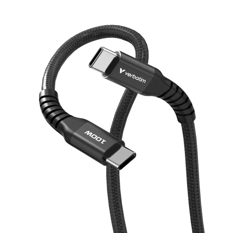 Verbatim Sync & Charge magnetinis laidas - 100W USB-C į USB-C 120 cm juodas