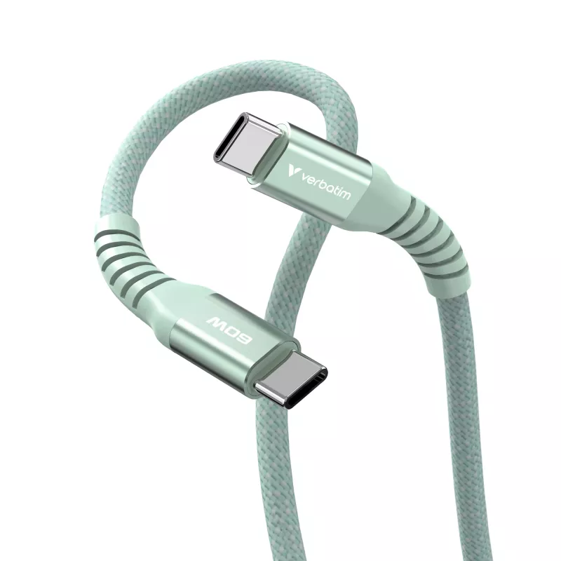 Verbatim Sync & Charge Magnetic kabelis - 60W USB-C to USB-C 120 cm, žalias