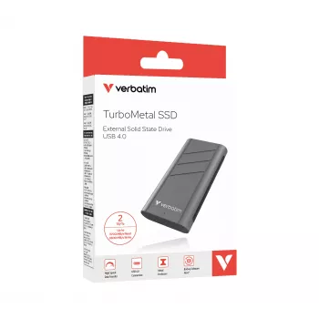Verbatim TurboMetal SSD USB4 2 TB USB Type-C USB4 Gen 2x2 Sidabrinis