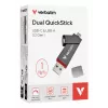 „Verbatim Dual QuickStick“ USB atmintinė 1 TB USB A tipo / USB C tipo 3.2 Gen 1 (3.1 Gen 1) Pilka