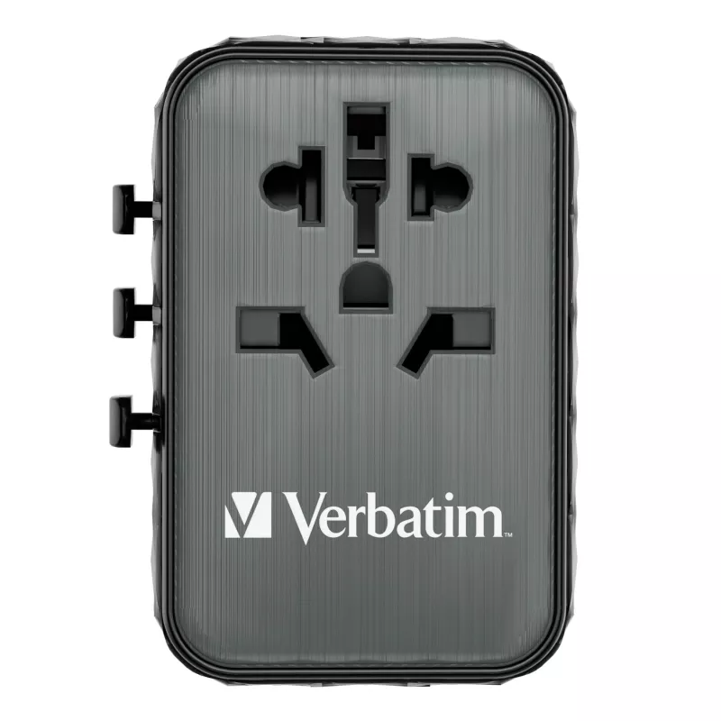Verbatim UTA-05 65W GaN III Universalaus kelionių adapteris su 2 x USB-C PD & QC 4+ ir 2 x USB-A prievadais