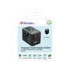 Verbatim UTA-05 65W GaN III Universalaus kelionių adapteris su 2 x USB-C PD & QC 4+ ir 2 x USB-A prievadais