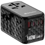 Verbatim UTA-10 140W GaN III universalus kelioninis adapteris su 2 x USB-C PD 3.1 ir QC 4+, 1 x USB-C PD 3.0 ir 1 x USB-A QC 3.0 prievadais