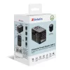 Verbatim UTA-10 140W GaN III universalus kelioninis adapteris su 2 x USB-C PD 3.1 ir QC 4+, 1 x USB-C PD 3.0 ir 1 x USB-A QC 3.0 prievadais