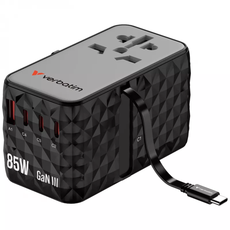 Verbatim Charge 'n' Travel Diamond 85W Retractable kabelis CNT-02