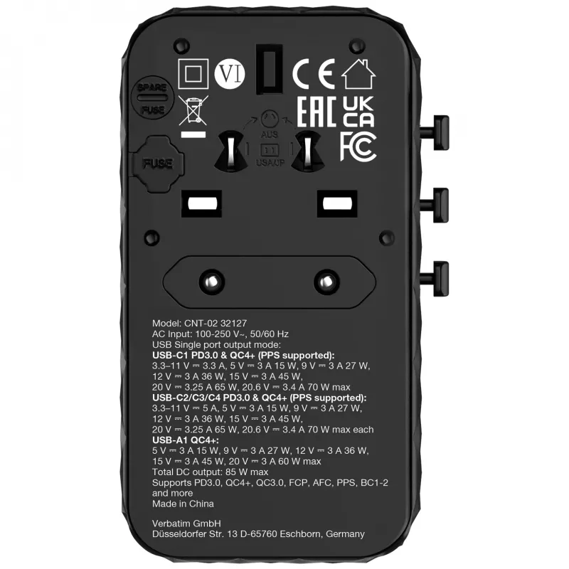 Verbatim Charge 'n' Travel Diamond 85W Retractable kabelis CNT-02
