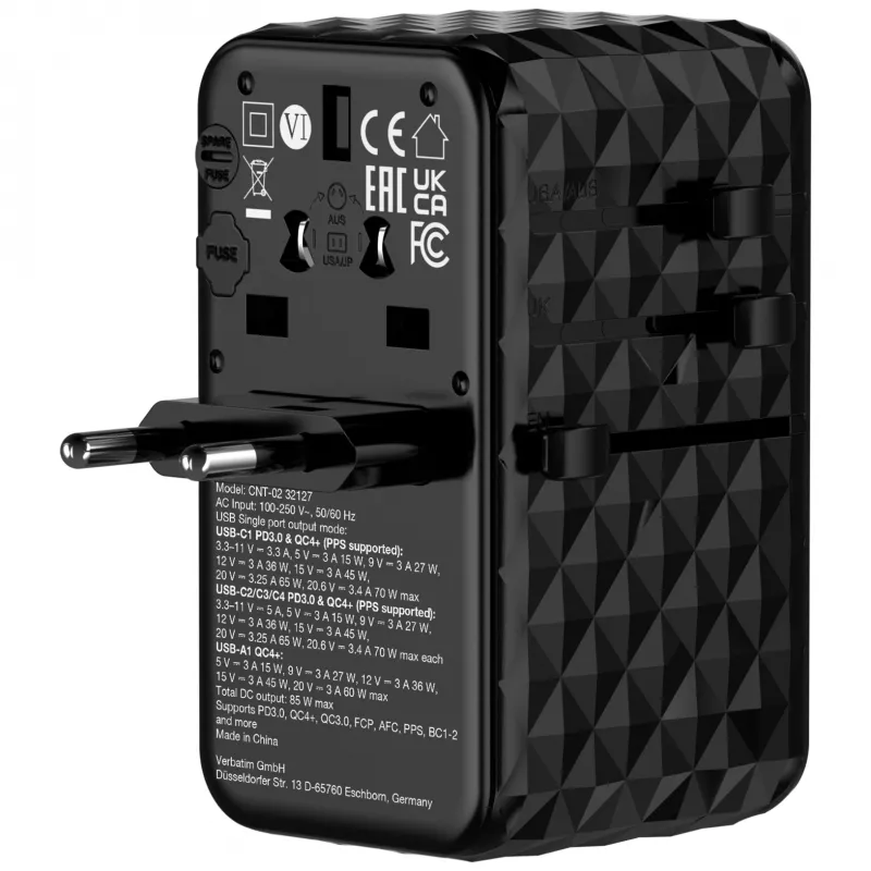 Verbatim Charge 'n' Travel Diamond 85W Retractable kabelis CNT-02