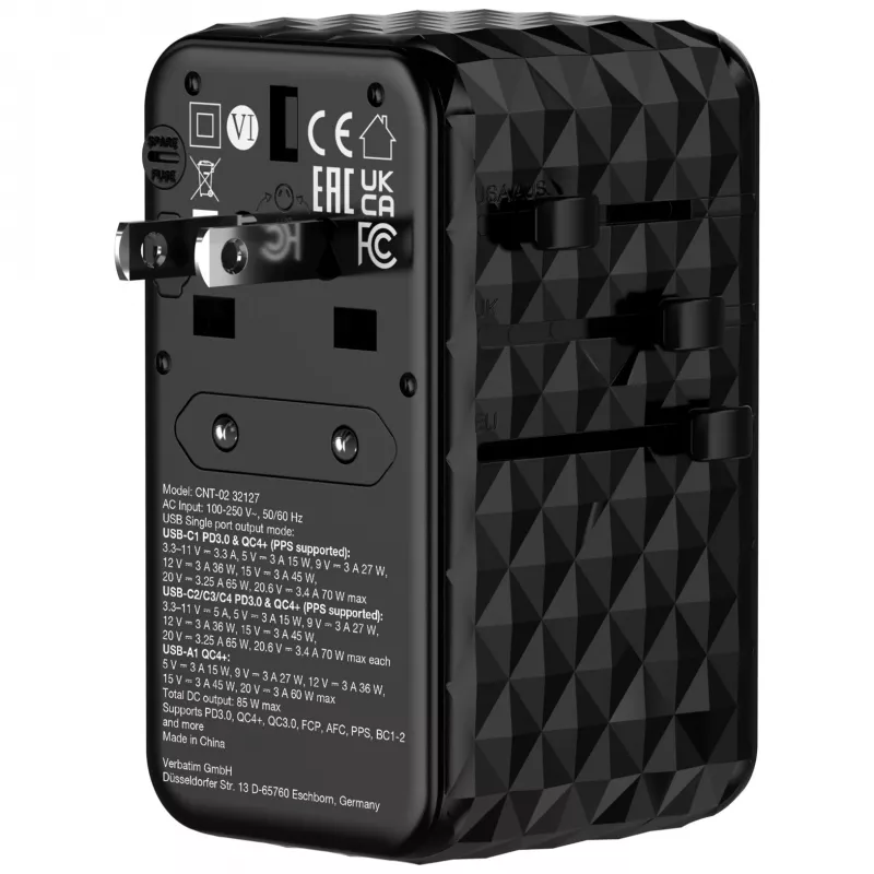 Verbatim Charge 'n' Travel Diamond 85W Retractable kabelis CNT-02