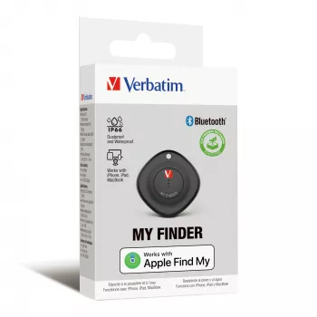 Verbatim MYF-01 Bluetooth daiktų ieškiklis 1 vnt. juodas, asmeninis, ieškiklis, juodas, atsparus dulkėms, atsparus vandeniui, akrilnitrilo butadieno stirenas (ABS), polikarbonatas (PC), IP66