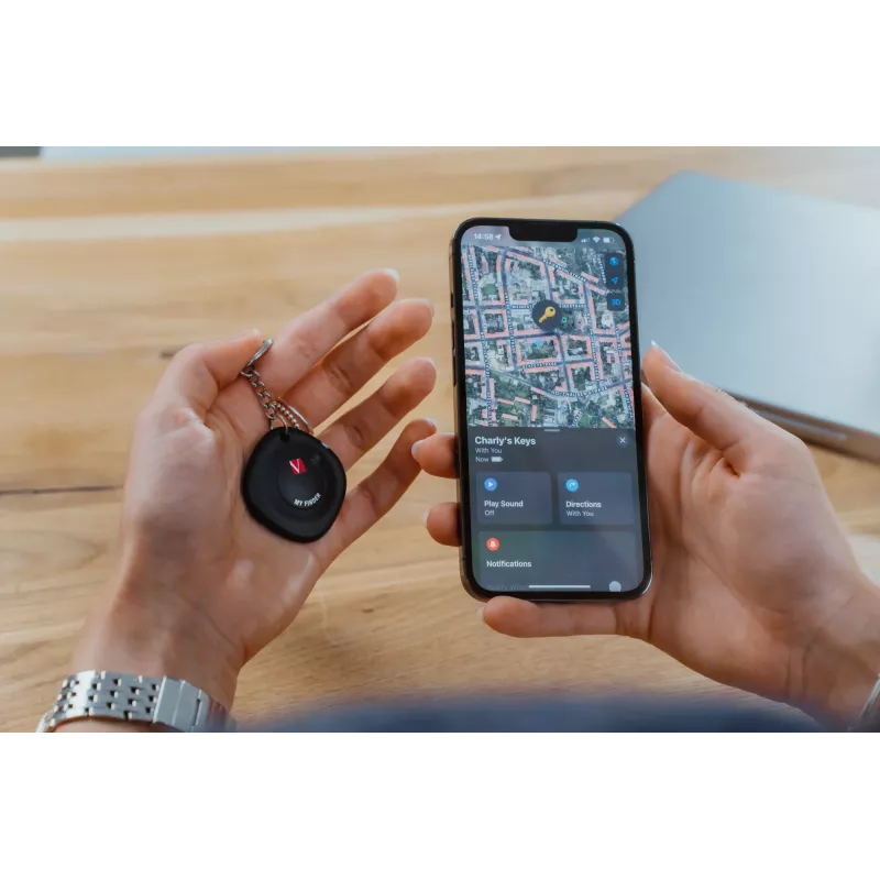 Verbatim MYF-01 Bluetooth daiktų ieškiklis 1 vnt. juodas, asmeninis, ieškiklis, juodas, atsparus dulkėms, atsparus vandeniui, akrilnitrilo butadieno stirenas (ABS), polikarbonatas (PC), IP66