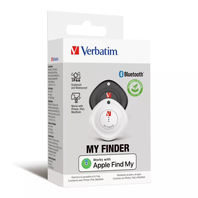 Verbatim MYF-02 Bluetooth daiktų ieškiklis, 2 vnt. pakuotėje, juoda / balta