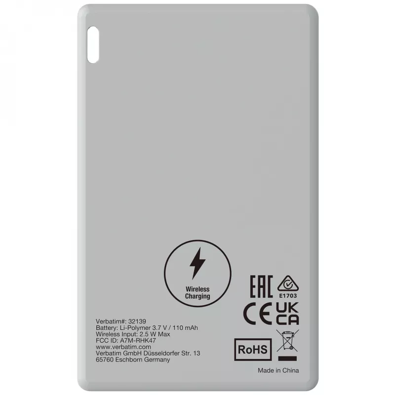 Verbatim My Finder Card Bluetooth daiktų ieškiklis, 1 vnt., sidabrinis, Asmeninis, Ieškiklis, Sidabrinis, Atsparus dulkėms, Neperšlampamas, IP66, 1440 val.