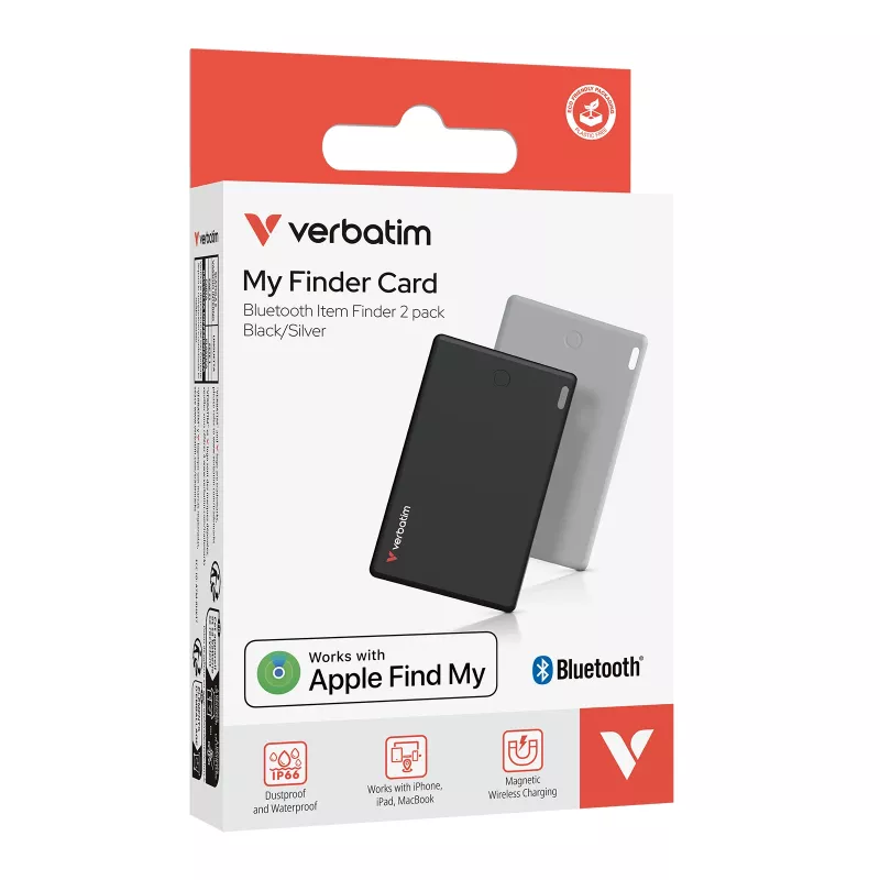 Verbatim My Finder Card Bluetooth daiktų ieškiklis 2 vnt. pakuotėje Juoda / Sidabrinė
