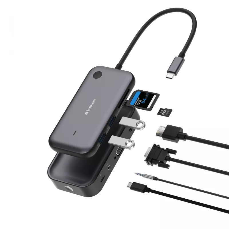 Verbatim Share My Screen 1080p USB-C belaidžio vaizdo adapteris su šakotuvu WDA-01