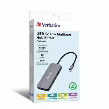 Verbatim CMH-05 USB Type-C 5000 Mbit/s Sidabrinis