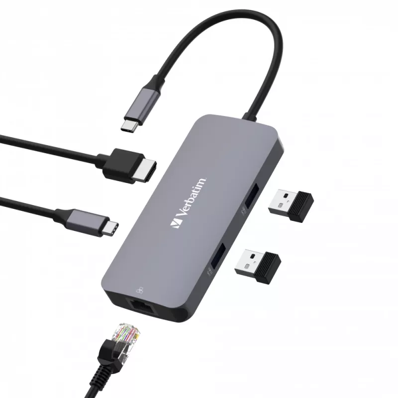 Verbatim CMH-05 USB Type-C 5000 Mbit/s Sidabrinis