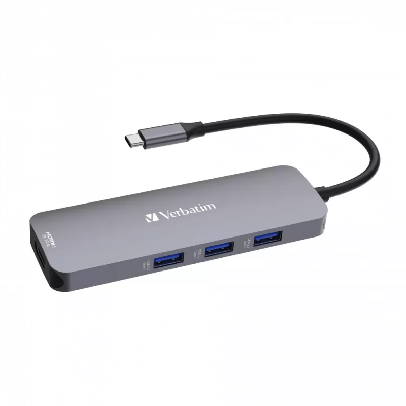 Verbatim CMH-08 USB Type-C 5000 Mbit/s Sidabrinis