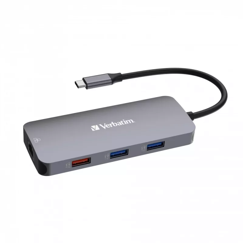 Verbatim CMH-09 USB Type-C 10000 Mbit/s Sidabrinis